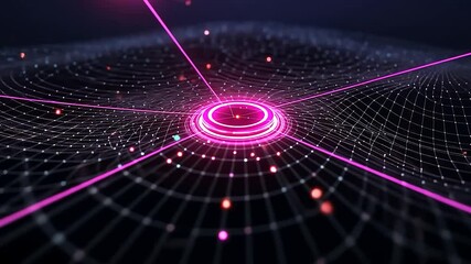 Wall Mural - abstract network visualization with glowing nodes and connections