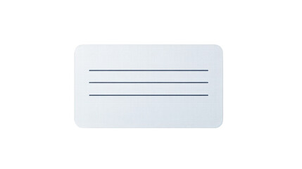 Wall Mural - white card with horizontal lines on black background, cut out transparent