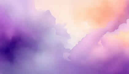 Aufkleber - dreamy watercolor gradient with soft purple and peach hues, abstract atmospheric background for digital design and decor
