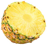 Pineapple isolated png. Pineapple half  on transparent background. Cut pineapple no background. Pineapple slice transparent png. Full depth of field.