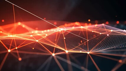 Wall Mural - abstract digital network; glowing nodes & lines