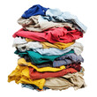 © Ifti Digital - Pile of dirty clothes accumulating on a Transparent background in a home laundry area, Pile of dirty clothes isolated on PNG background