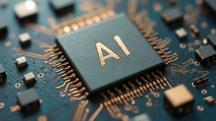 this close-up view reveals the detailed craftsmanship of an artificial intelligence chip, showcasing