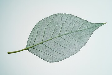 Wall Mural - a delicate translucent leaf resting against a white background