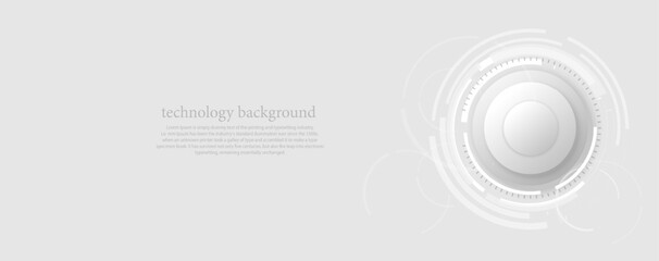 Wall Mural - black and white circle technology abstract technology innovation concept vector background and glowi