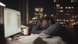 © izzyU - 夜のオフィスで眠ってしまったビジネスマン（仮眠・過労・疲労）
