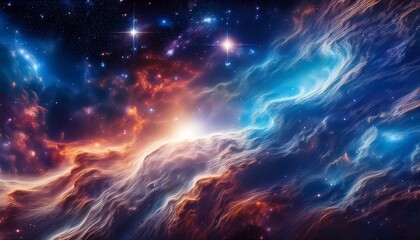 abstract cosmic background with nebula and stars