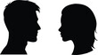 © fatimatz - Facing Silhouettes of a Man and Woman in Black on Transparent Background