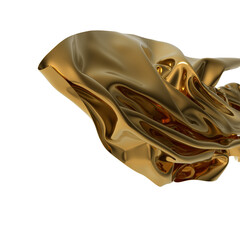 Leinwandbilder - shiny and luxurious gold fabric drapes gracefully