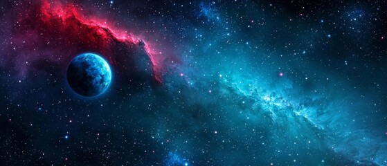 Wall Mural - Abstract space background featuring generative AI illustration.