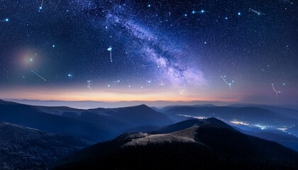 Wall Mural - celestial dreamscape a night sky filled with constellations
