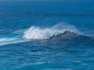 powerful wave in the atlantic off the north coast of madeira.