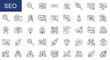 © pippadigs - Collection of SEO line icons.  Search engine optimization symbols.