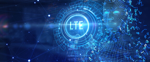 Business, Technology, Internet and network concept. LTE abbreviation, modern technology concept. 3d illustration