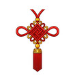 © Shahid - Chinese Knot Illustration: A vibrant illustration of a traditional Chinese knot, symbolizing luck, prosperity, and longevity. This intricate design features interlaced red cords.
