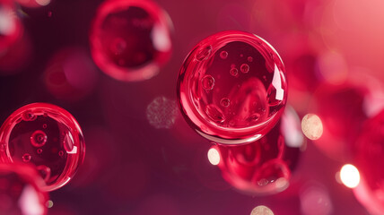 Aufkleber - This Red spherical entities represent synthetic blood cells designed for medical applications.