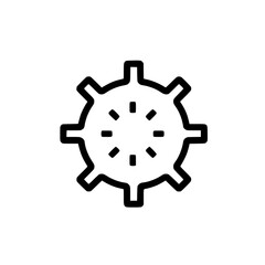 Wall Mural - outlined representation of a gear or cogwheel with a circular center containing several dashes or ma