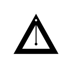 Wall Mural - a triangle with a vertical line dropping from the top to a sphere inside there's a small circle abov