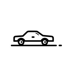 Wall Mural - side view outline of a modern car with simple clean lines isolated on a depicts transportation and m