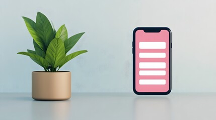 Wall Mural - minimalist digital conversation interface on smartphone screen