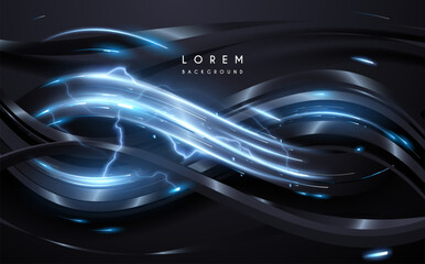 Wall Mural - abstract technology lines with lightnings