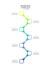Wall Mural - 7 circular elements placed in vertical row. concept of 7 successive steps of project development pro