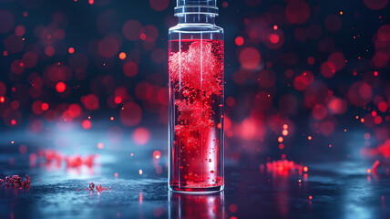 Poster - The synthetic blood contains nano compounds designed for medical transfusions and bio applications.