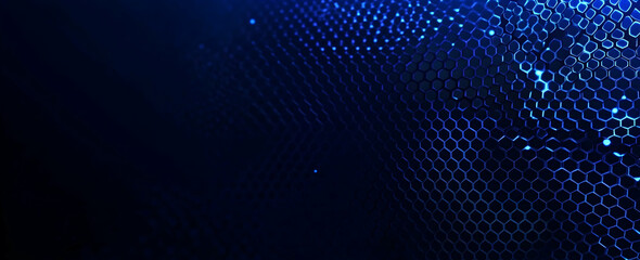 Wall Mural - blue carbon fiber background with glowing dots