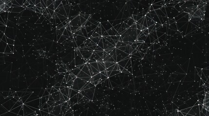 Seamless abstract pattern of connected lines and dots in a network design.
