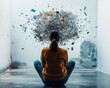 © Happy Photo Stock - Cognitive behavioural therapy.  CBT.  Stress anxiety. Psychotherapy mindfulness. Helping tools for managing anxiety and mental well-being.