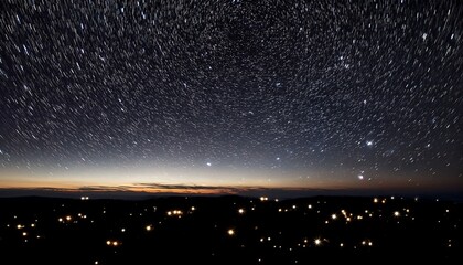 night sky with stars sparkling on black background