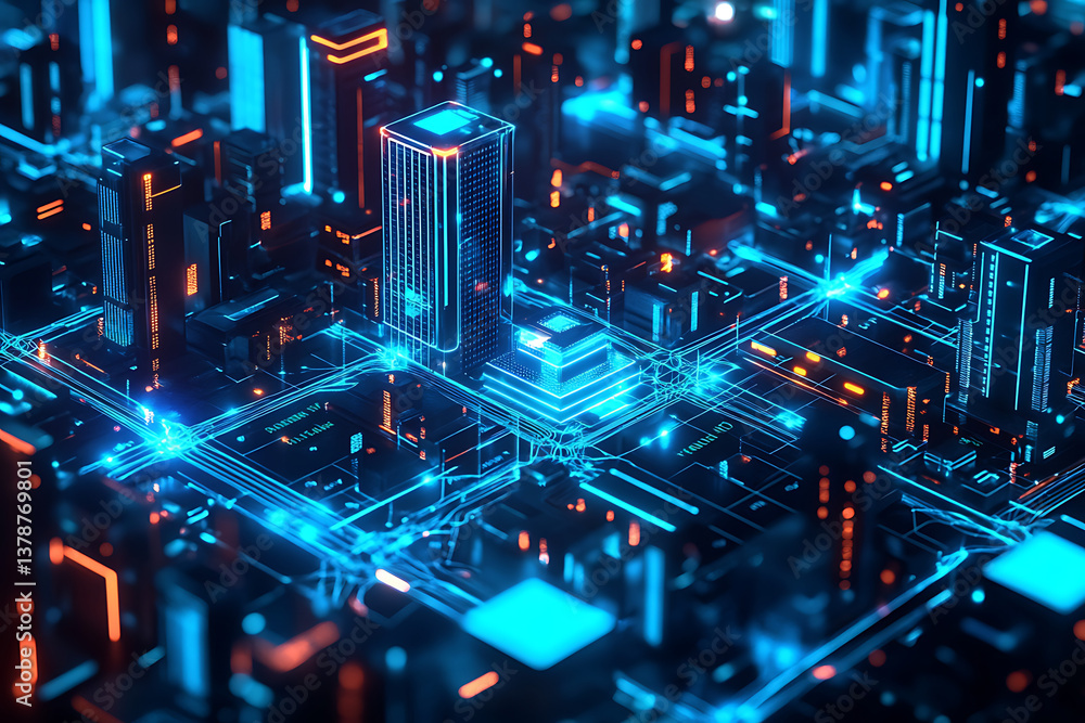 Smart City Building the Future of Connectivity Stock Illustration ...