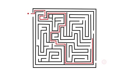A maze with a solution path represents the challenge of problem-solving and finding a way out of complex situations. It symbolizes strategy, c