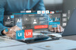 © Dee karen - UX-UI development along with web design to develop mobile and laptop app interface layout design. User experience concept, UX-UI designer, creative planning, data visualization, application design