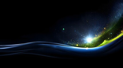 Wall Mural - Abstract Colorful Wave of Light and Energy Against a Dark Background in Digital Art