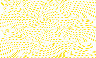 Poster - abstract geometric yellow polka dot wave pattern can be used background, banner, poster.