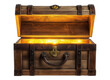 © saba - open wooden old chest with golden illumination inside