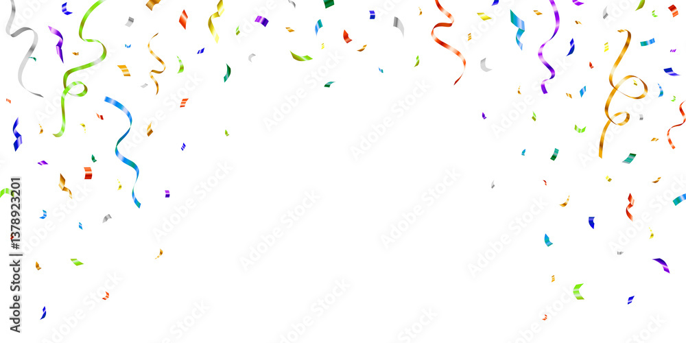 Beautiful celebration party colorful confetti on transparent background ...