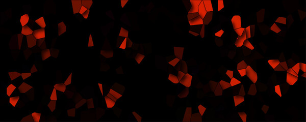 Wall Mural - Abstract crystallize light gradient dark red colored blurred background. Geometric hexagonal hexagon mosaic cement stone textured background. Dark red and black Broken Stained Glass Background. 
