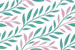 © SandhaRani - Seamless Teal and Pink Leaf Botanical Branch Pattern Design