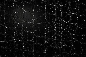 Stunning white spider web graphic set against a deep black background for dramatic visual effect