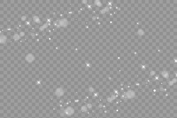 Poster - White png dust light. Bokeh light lights effect background. Christmas background of shining dust Christmas glowing light bokeh confetti and spark overlay texture for your design.