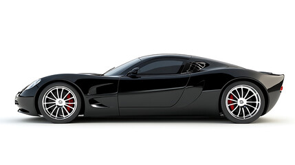 Aufkleber - Generic and unbranded black sport car isolated on a white background