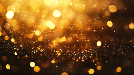 Poster - Gold glowing luxurious blurred texture background with bokeh and shimmering sparkles