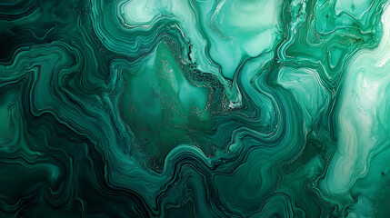 Poster - Green marble ink pattern texture abstract background