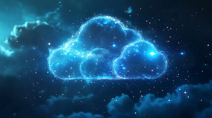 Poster - Cloud computing technology concept with mockup space