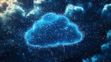 Wall Mural - cloud network concept, cloud computing