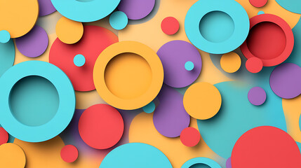 Poster - Colorful circles with a background