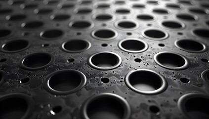 Close Up Metal Surface with Holes Pattern for Industrial Applications