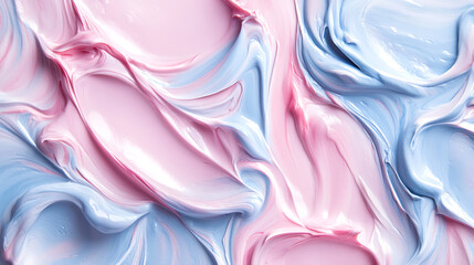 Leinwandbilder - Cosmetic smears and cream texture pattern on a pastel backdrop